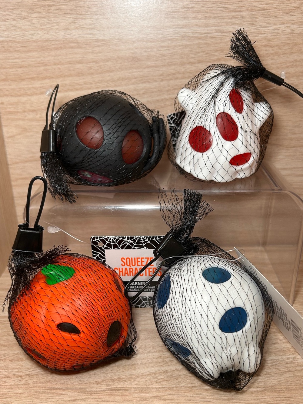 Halloween Skull Ghost Pumpkin Spider Squishy Toys - Set of 4 Spooky Squishies - Picture 2 of 3